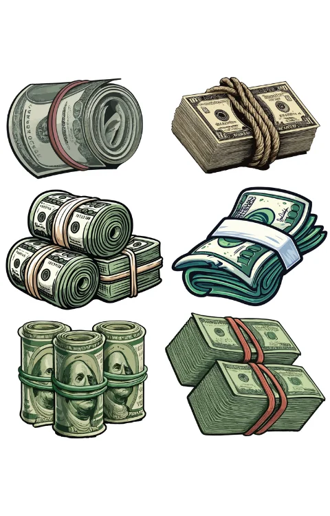 Greedy Dollar Packet Sticker | Made In Premium Gloss Vinyl With FPF(Fade Protection Film), Water Proof, Precut Sticker, Pack Of 1